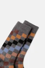 Chaussettes de nuit thermiques douces et moelleuses Aytuğ pour femme, gris fumé