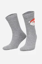 Aytuğ Women's Lambswool Single Christmas Themed Socks Grey