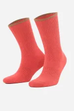 Aytuğ Women's Cotton Single Terry Socks Dark Red