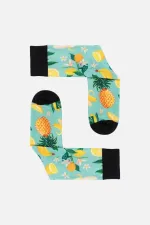 Chaussettes fantaisie unisexes en coton à motif jasmin, multicolores