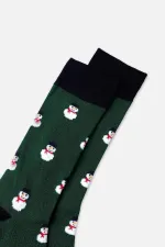 Chaussettes de Noël en coton vert pour homme Aytuğ
