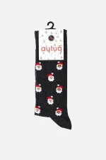 Aytuğ Men's Cotton Single Christmas Themed Socks Anthracite