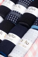 Aytuğ Women's Cotton 8 Pairs Special Boxed Terry Towel Socks Multicolored