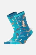 Aytuğ Unisex Cotton Single Leopard Print Fun Ankle Socks Leopard Pattern