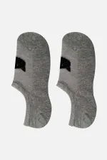 Aytuğ Women's Cotton Single No Show Socks Grey Melange