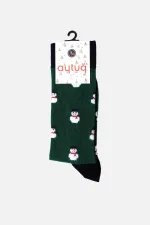 Chaussettes de Noël en coton vert pour homme Aytuğ