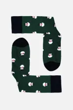 Chaussettes de Noël en coton vert pour homme Aytuğ