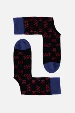 Chaussettes de Noël en coton simple pour homme Aytuğ, bleu marine