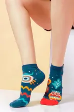 Chaussettes fantaisie unisexes en coton Aytuğ, 6 paires, multicolores, présentées dans une boîte spéciale