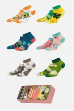 Chaussettes fantaisie unisexes en coton Aytuğ, 6 paires, multicolores, présentées dans une boîte spéciale