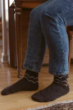 Aytuğ Men's Alpaca Wool Winter Socks (2 Pairs) Beige-Brown