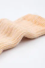 Aytuğ Unisex Alpaca Wool Terry Winter Socks, Ecru-Orange