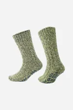 Aytuğ Men's Merino Wool Cold Blocker Winter Non-Slip Sole Ankle Socks Yellow