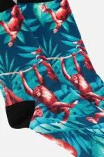 Aytuğ Unisex Cotton Monkey Pattern Fun Ankle Socks Monkey Design