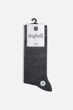 Aytuğ Men's Bamboo Single Super Thin Socket Socks Grey