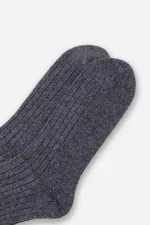 Aytuğ Men's Lambswool Single Socket Socks Smoke Grey