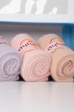 Aytuğ Women's Cotton 4 Pairs Special Boxed Ankle Sleep Socks Multicolored