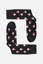 Aytuğ Men's Cotton Single Christmas Themed Socks Anthracite