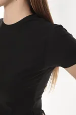 Aytuğ Women's MODAL Crew Neck Regular Fit Undershirt Black