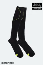 Aytuğ Unisex Shaping Knee-High Running and Sports Socks Black