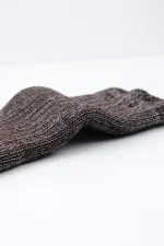Aytuğ Unisex Alpaca Wool Terry Winter Socks Brown-Ecru