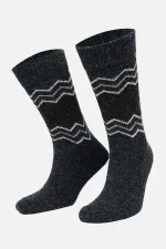 Aytuğ Men's Alpaca Wool Winter Socks (2 Pairs) Grey-Anthracite