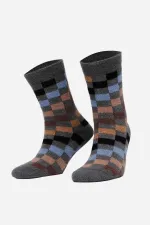 Chaussettes de nuit thermiques douces et moelleuses Aytuğ pour femme, gris fumé