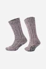 Aytuğ Men's Merino Wool Cold Blocker Winter Non-Slip Sole Ankle Socks Pink