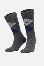 Aytuğ Men's Lambswool Single Socket Socks, Smoke Grey