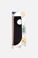 Aytuğ Women's Cotton 5 Pairs Special Boxed No Show Socks Multicolored