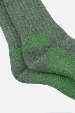 Aytuğ Unisex Alpaca Wool Terry Winter Socks Grey-Green