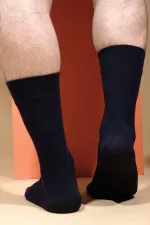 Chaussettes Aytuğ pour homme, en coton, à une seule chaussette, bleu marine Chaussettes Aytuğ pour homme, en coton, à une seule chaussette, bleu marine