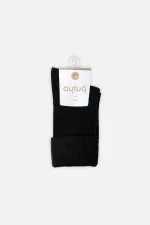 Chaussettes d'hiver douces et moelleuses pour femmes Aytuğ, modèle A 48004 S, noires