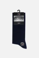 Chaussettes Aytuğ pour homme, en coton, à une seule chaussette, bleu marine Chaussettes Aytuğ pour homme, en coton, à une seule chaussette, bleu marine