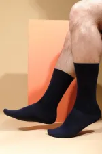 Chaussettes Aytuğ pour homme, en coton, à une seule chaussette, bleu marine Chaussettes Aytuğ pour homme, en coton, à une seule chaussette, bleu marine