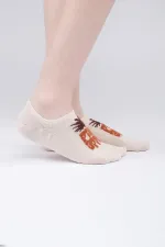 Aytuğ Women's Cotton Single No Show Socks Beige