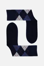 Chaussettes Aytuğ pour homme, en laine d'agneau, à une seule chaussette, bleu marine Chaussettes Aytuğ pour homme, en laine d'agneau, à une seule chaussette, bleu marine