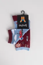 Aytuğ Women's Cotton Sailor Pattern Fun Ankle Socks (Single)