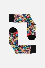 Aytuğ Unisex Cotton Emoji Pattern Fun Ankle Socks Emoji Design