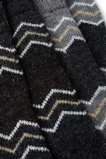 Aytuğ Men's Alpaca Wool Winter Socks (2 Pairs) Grey-Anthracite
