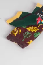 Aytuğ Unisex Cotton Single Bird Pattern Fun Ankle Socks Bird Design