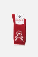 Aytuğ Women's Cotton Single Socket Socks Red