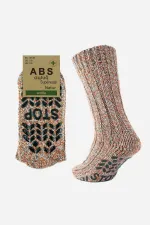 Aytuğ Men's Merino Wool Cold Blocker Winter Non-Slip Sole Ankle Socks Orange