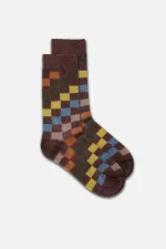 Aytuğ Women's Soft Plush Thermal Single Socket Sleep Socks Brown