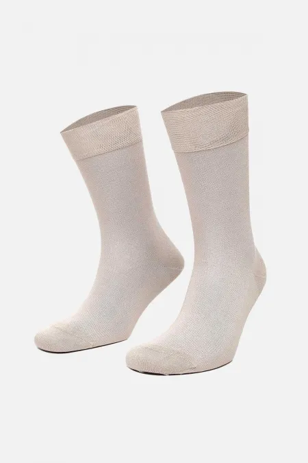 Aytuğ Chaussettes à douille unique en modal pour hommes Beige Aytuğ Chaussettes à douille unique en modal pour hommes Beige