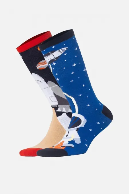 Aytuğ Unisex Cotton Single Space Pattern Fun Ankle Socks