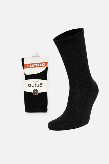 Aytuğ Women's Bamboo Single Diabetic Ankle Socks Black