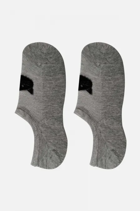 Aytuğ Women's Cotton Single No Show Socks Grey Melange