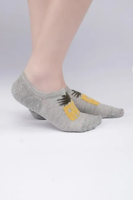 Aytuğ Women's Cotton Single No Show Socks Grey