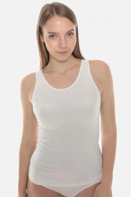 Aytuğ Women's MODAL REGULAR FIT Sleeveless Tank Top White